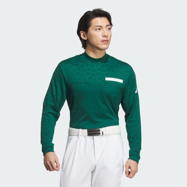 สีเขียว เสื้อโปโลกอล์ฟแขนยาว AEROREADY