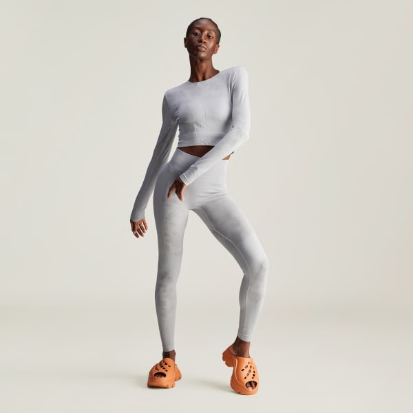 Grey adidas by Stella McCartney TrueStrength Seamless Long Sleeve Yoga Top