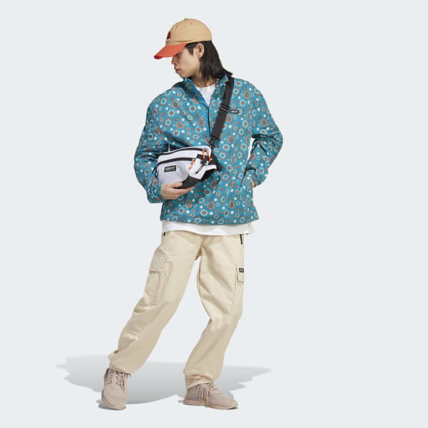 Multicolor adidas Adventure Nature Awakening Half-Zip Allover Print Windbreaker