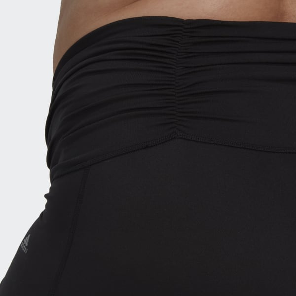 Schwarz Yoga Studio Gathered 7/8-Tight – Große Größen SH529