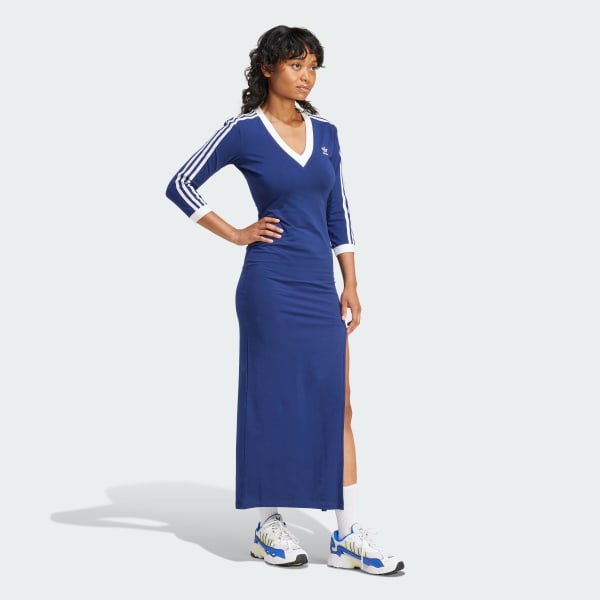 Mau-xanh-da-troi Váy Maxi 3 Sọc Classics Adicolor