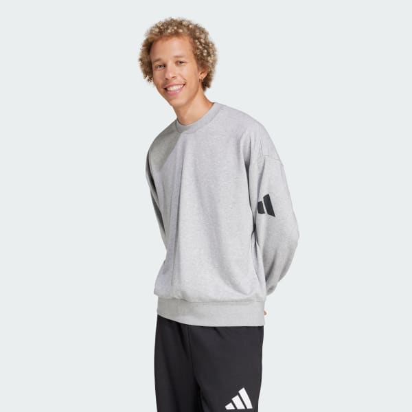 sedá Mikina Essentials Loose Fit 3 Bar Logo