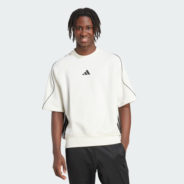 White 스타디움 쇼트 슬리브 스웨트셔츠