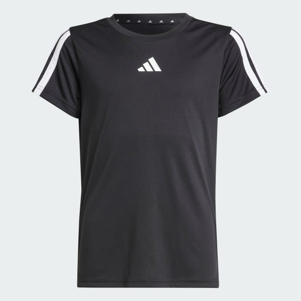 Negro Polera Training Essentials 3 Rayas Niños