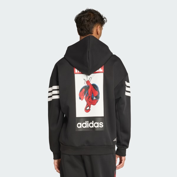 Siyah adidas Marvel Spider-man Kapüşonlu Üst