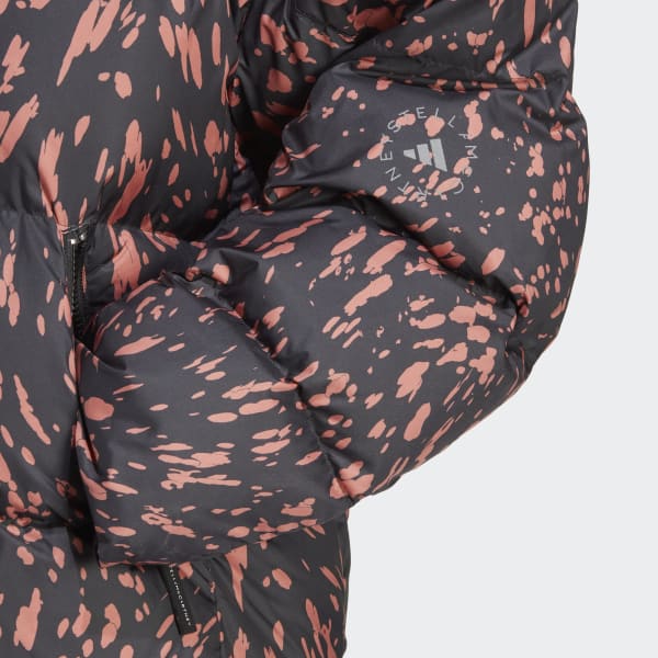 Brown adidas by Stella McCartney Mid-Length Printed Padded Winter Jacket