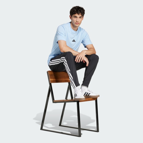 Azul Camiseta Essentials de malha simples com logotipo pequeno