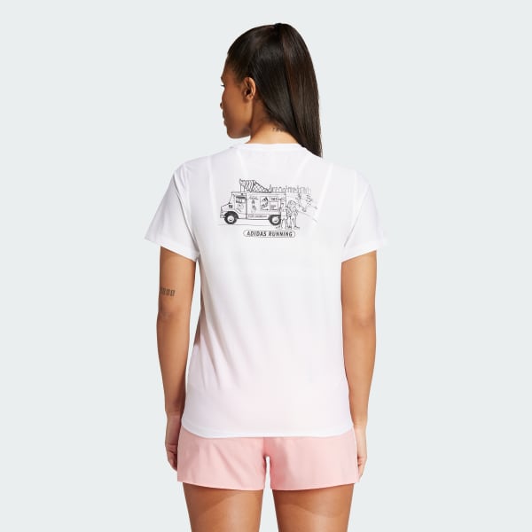 White Running Ice Cream Graphic Tee