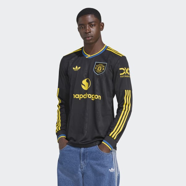 adidas マンチェスターユナイテッド　長袖襟付き　3ライン　2ＸＬ kemari87_inu90-fr3853