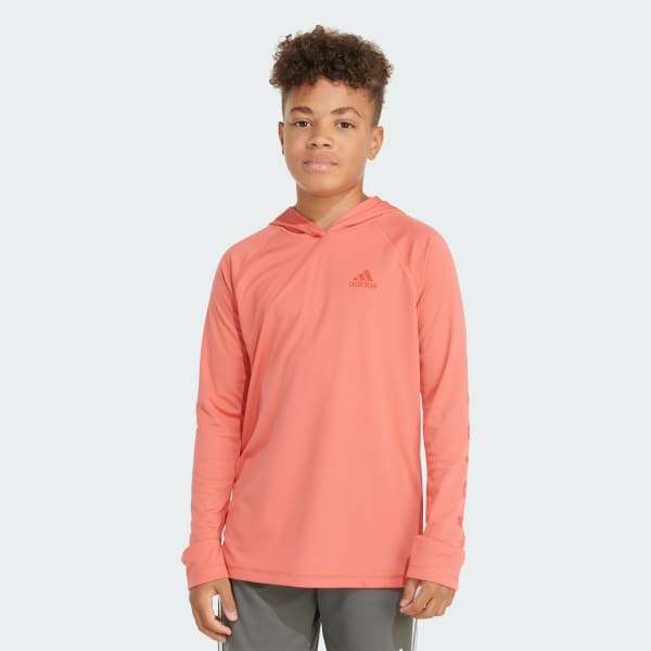 adidas LS HOOD SUN GUARD TEE - Red | Free Shipping with adiClub | adidas US