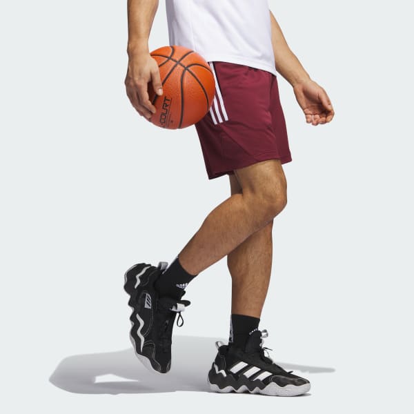 Burgundy Legends 3-Stripes Basketball Shorts