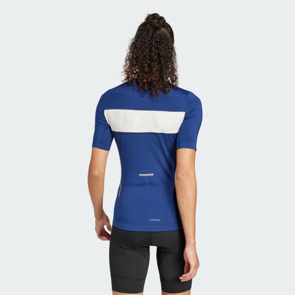 Blau adidas Heritage Tempo 3-Streifen Legacy Radtrikot
