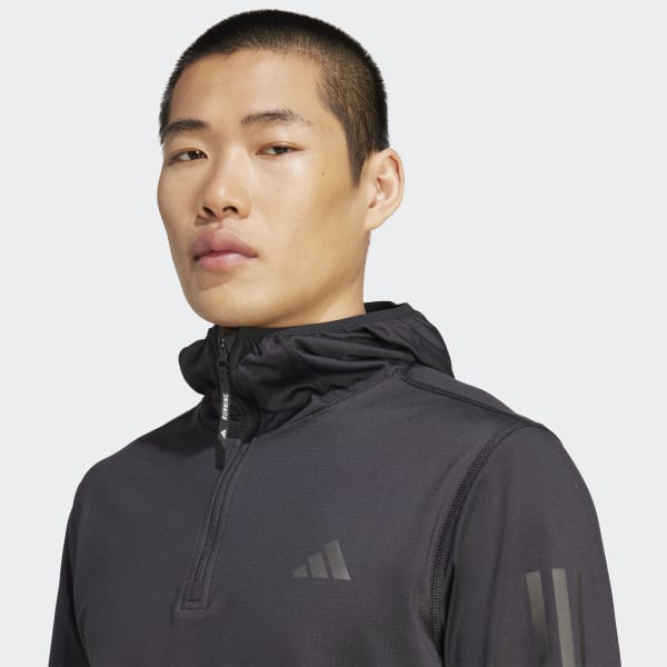 adidas Own The Run Winterized Hooded Half-Zip - Black | Free