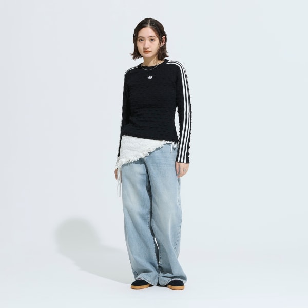 ブラック アディルナ スリム ソリッド スパイク ニット スウェットシャツ