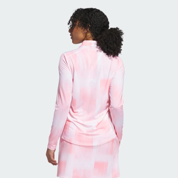 White Ultimate365 Printed Quarter Zip Mock