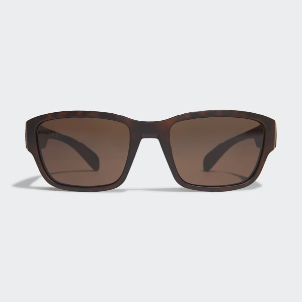 Brown SP0007 Shiny Black Injected Sport Sunglasses