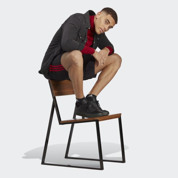 Black Essentials Single Jersey 3-Stripes Shorts