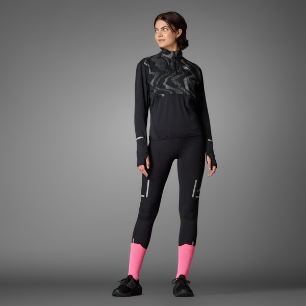 adidas Ultimate Hi Vis Reflective 1/2-Zip Top - Black | Free adidas Ultimate Hi Vis Reflective 1/2-Zip Top - Black | Free
