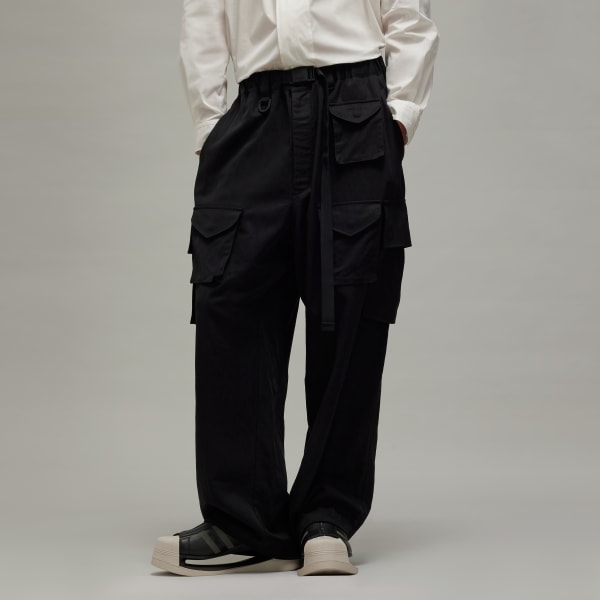Black twill cargo pants sale