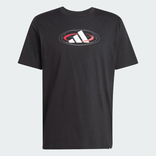 สีดำ เสื้อยืดพิมพ์ลาย House of Tiro Block