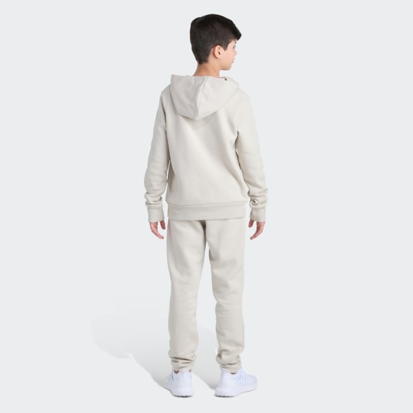 adidas 2-Piece Long Sleeve Fleece Pullover & Jogger Set - Beige