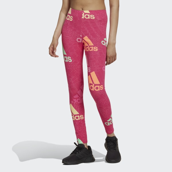Pink Essentials Multi-Colored Logo Leggings IH313