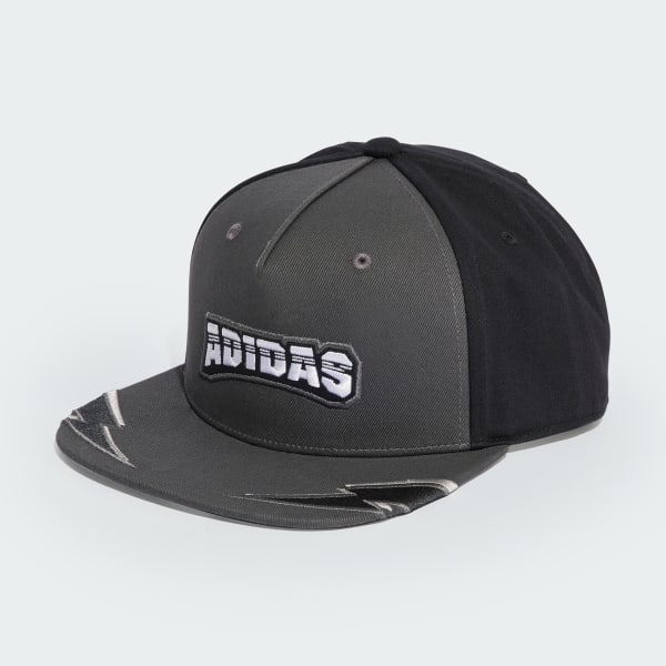 Schwarz Adilenium Flat Brim Graphic Kappe