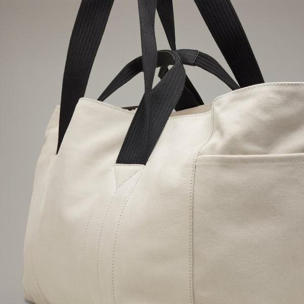 Grey leather tote handbag store