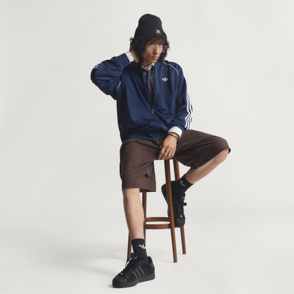 modrá TEPLÁKOVÝ TOP SST ADICOLOR CLASSICS LOOSE TRACK TOP