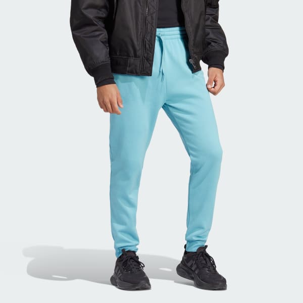 adidas Essentials Fleece Regular Tapered Broek Blauw adidas