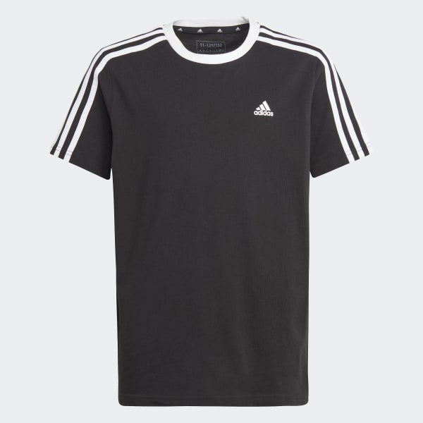 Sort Essentials 3-Stripes Cotton Loose Fit Boyfriend T-shirt