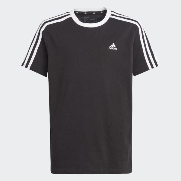 Svart Essentials 3-Stripes Cotton Loose Fit Boyfriend Tee