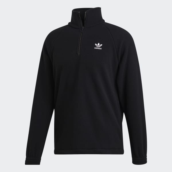adidas skateboarding half zip reversible fleece sweatshirt in black