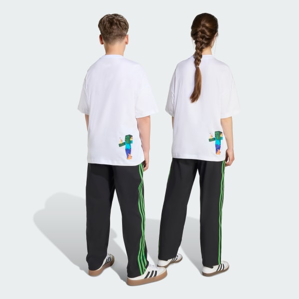 Negro Pantalón adidas x Minecraft con pierna ancha para niños