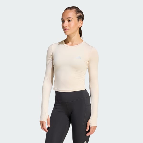 Beige Polera de Running adi365 Essentials de Manga Larga