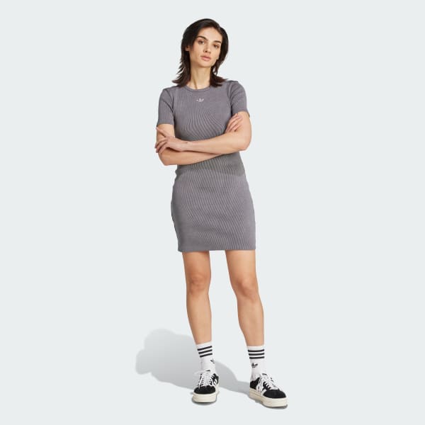 Grey Essentials Short Sleeve Dress Washed