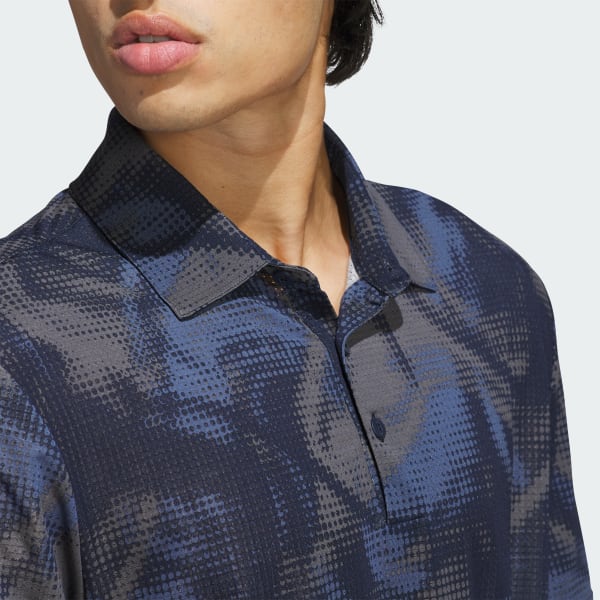 adidas Ultimate365 Printed Mesh Polo Shirt - Blue | Free Shipping