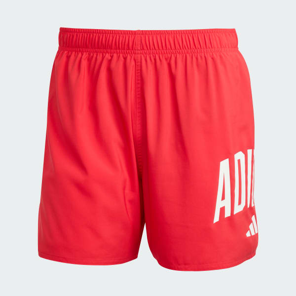 Rosso Short da bagno adidas Logo 5 Inch