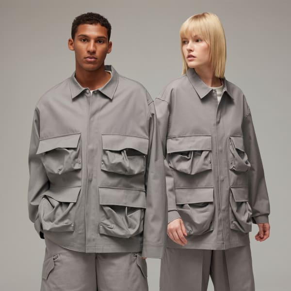 adidas Y-3 Long Sleeve Pocket Overshirt - Grey | Unisex Lifestyle ...