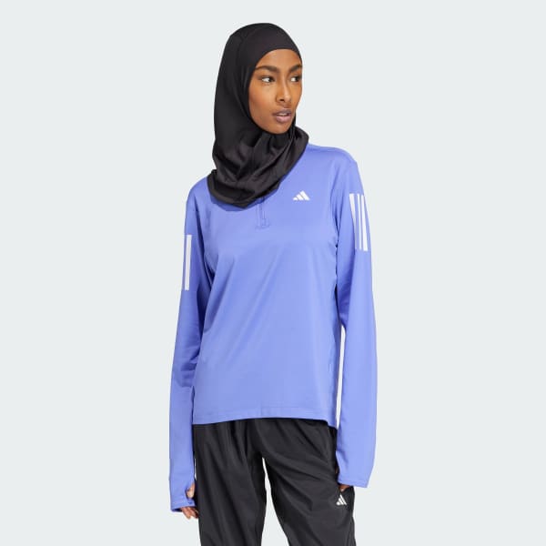 adidas Own the Run Half Zip Jacket Blue adidas Ireland