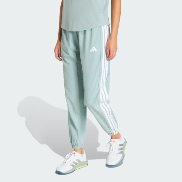 Groen Train Essentials 3-Stripes Woven Broek