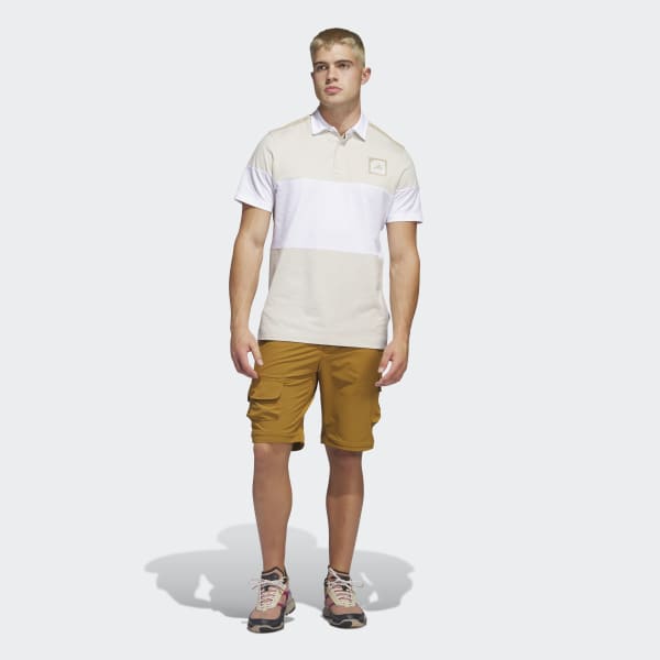 beige Adicross Block Golf Poloshirt