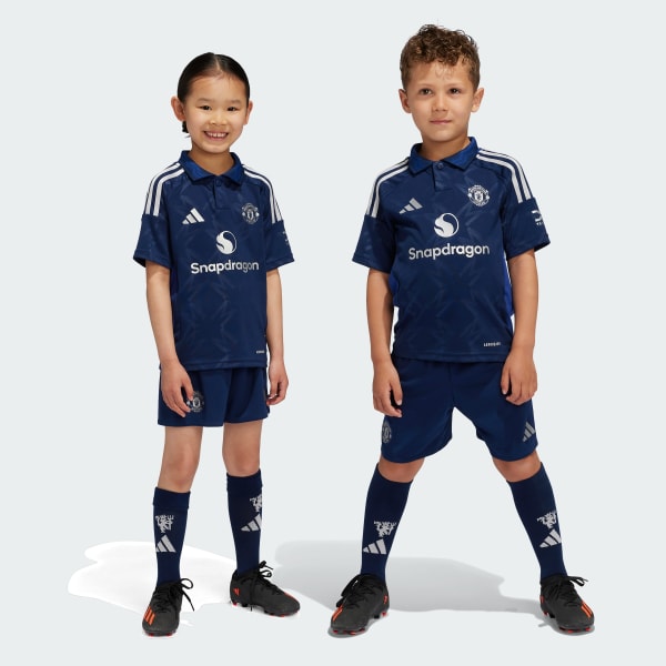 Blau Manchester United 24/25 Mini-Auswärtsausrüstung