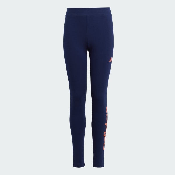 adidas Essentials Linear Logo Cotton Leggings Blue adidas Ireland