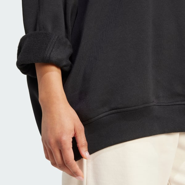 その他 adidas FW25 OVERSIZED CREWNECK (IY1834 BLACK) adidas Essentials Fleece Long Oversized Crew Sweatshirt