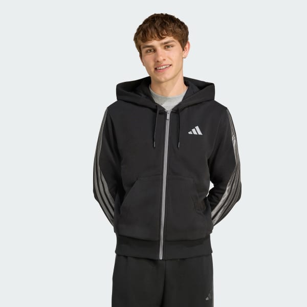 Black Holiday 3-Stripes Full-Zip Hoodie
