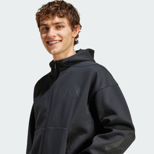 adidas Z.N.E. Full-Zip Hooded Track Jacket - Black | Free