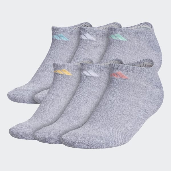Grey Athletic Cushioned No-Show Socks 6 Pairs