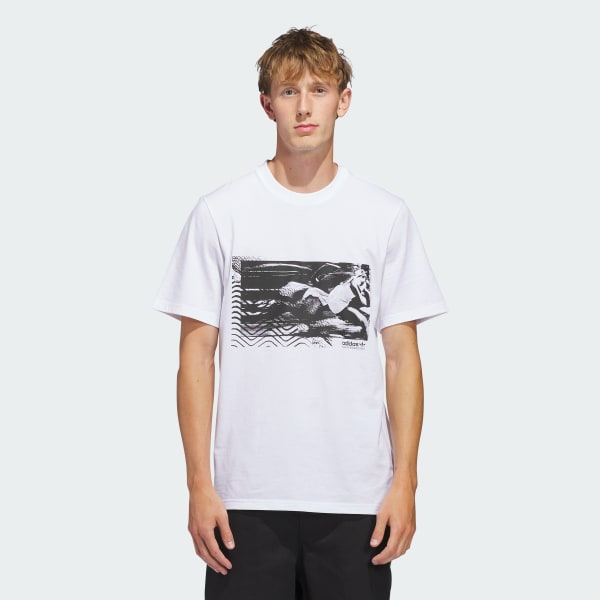 White SKATEBOARDING WRAP AROUND GRIT TEE