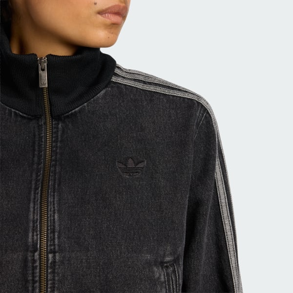 アディダス ファイヤーバード トラックトップ デニム - ブラック